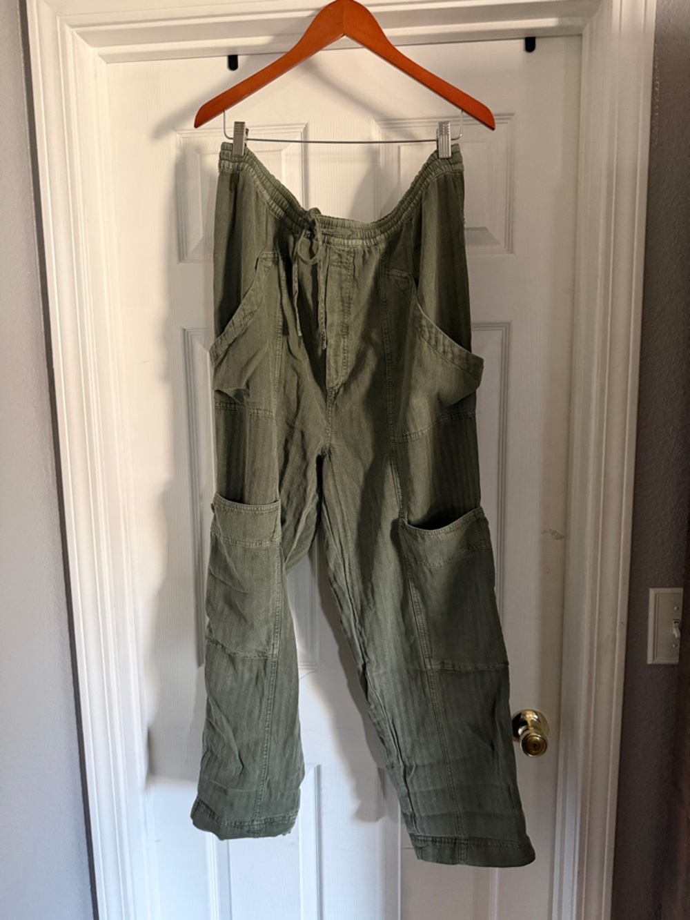 Free People Olive Green Utility Cargo Pants